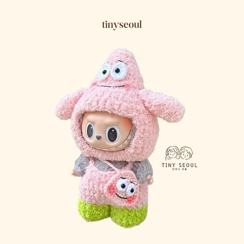 BAJU LABUBU 17CM KNIT - LABUBU OUTFIT - Baju Rajut Boneka Labubu Macaron 3