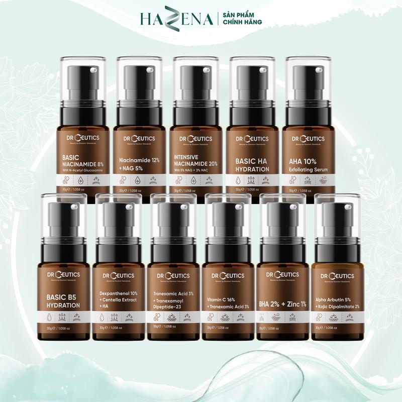  Serum Drceutics Vitamin C HA AHA BHA B5 B3 Zinc Dưỡng Trắng Giảm Mụn Phục Hồi Cấp Ẩm 30ml 