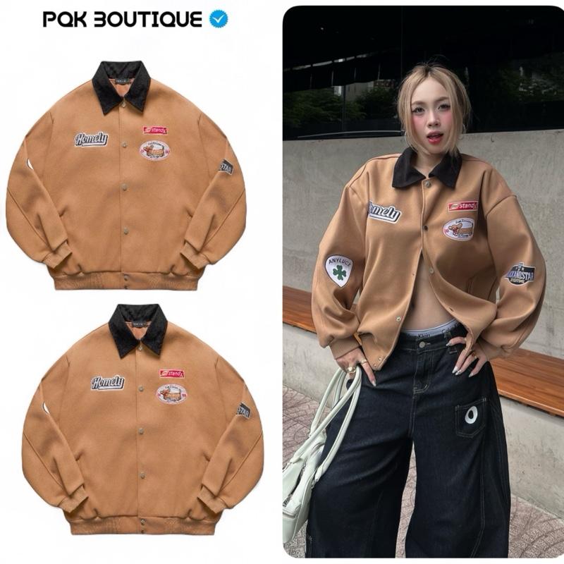 Thêu Toàn Bộ Áo Khoác Bomber Dạ Lót Dù STANDY Hình Thêu Unisex Form Rộng - Pqk Boutique
