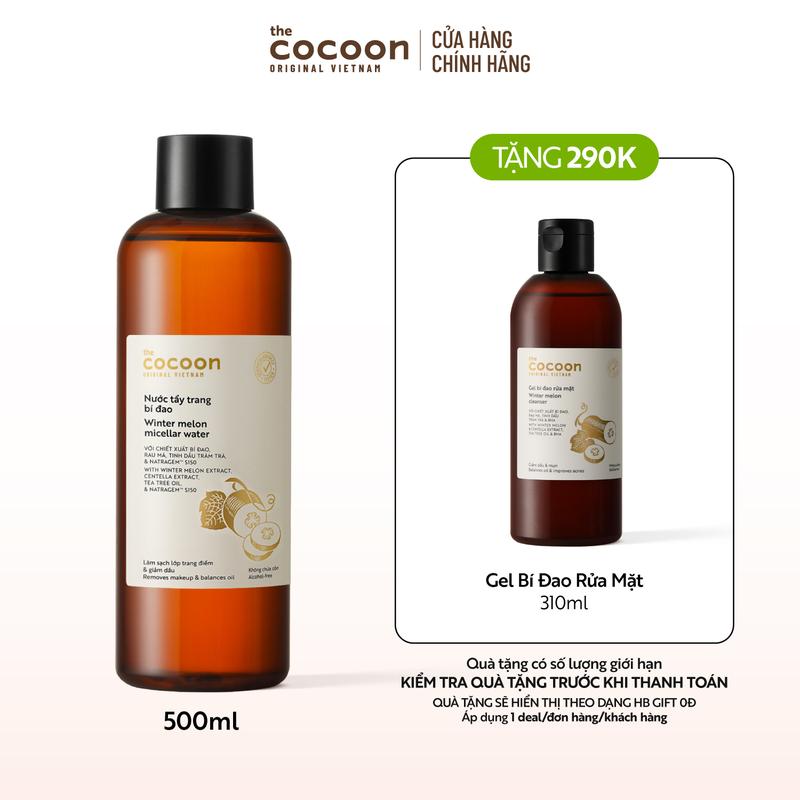Bigsize - Nước tẩy trang bí đao Cocoon tẩy sạch makeup & giảm dầu 500ml
