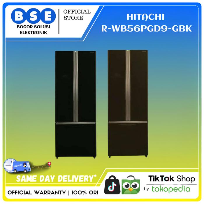 Gambar HITACHI R-WB56PGD9-GBK HITACHI KULKAS MULTI DOOR RWB56PGD9 GLASS DOOR dari Bogor Solusi Elektronik Kab. Bogor Tokopedia