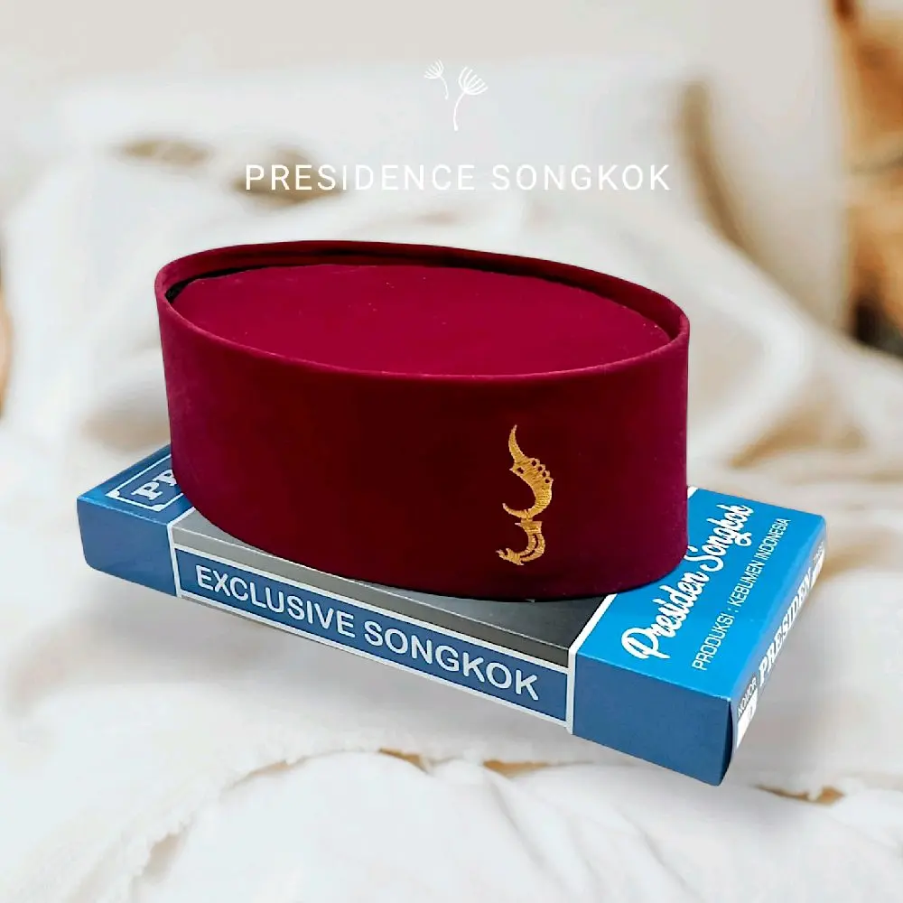 PECI SONGKOK KOPIAH POLOS MERAH LOGO KUJANG MERAH TINGGI 9 MERK PRESIDEN - Peci Pria Model Terbaru SHOLAT Bisa Bayar Di Tempat COD Peci Hitam Logru ANAK DAN DEWASA Murah Berkualitas FASHION MUSLIM Kujang Motif Maroon