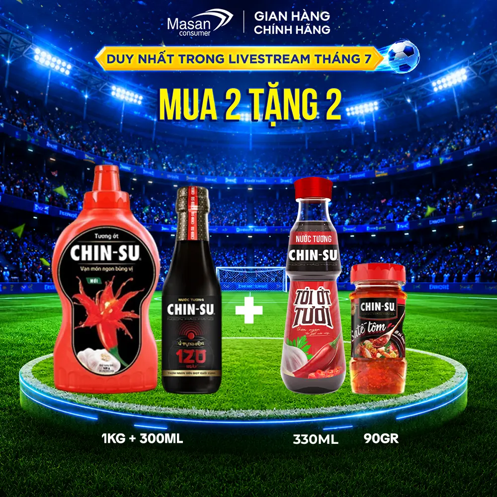 [SỐ LƯỢNG QUÀ CÓ HẠN] Combo gồm 1 Nước Tương Chin-su ủ tự nhiên 120 ngày 300ml và 1 tương ớt Chin-su 1KG
