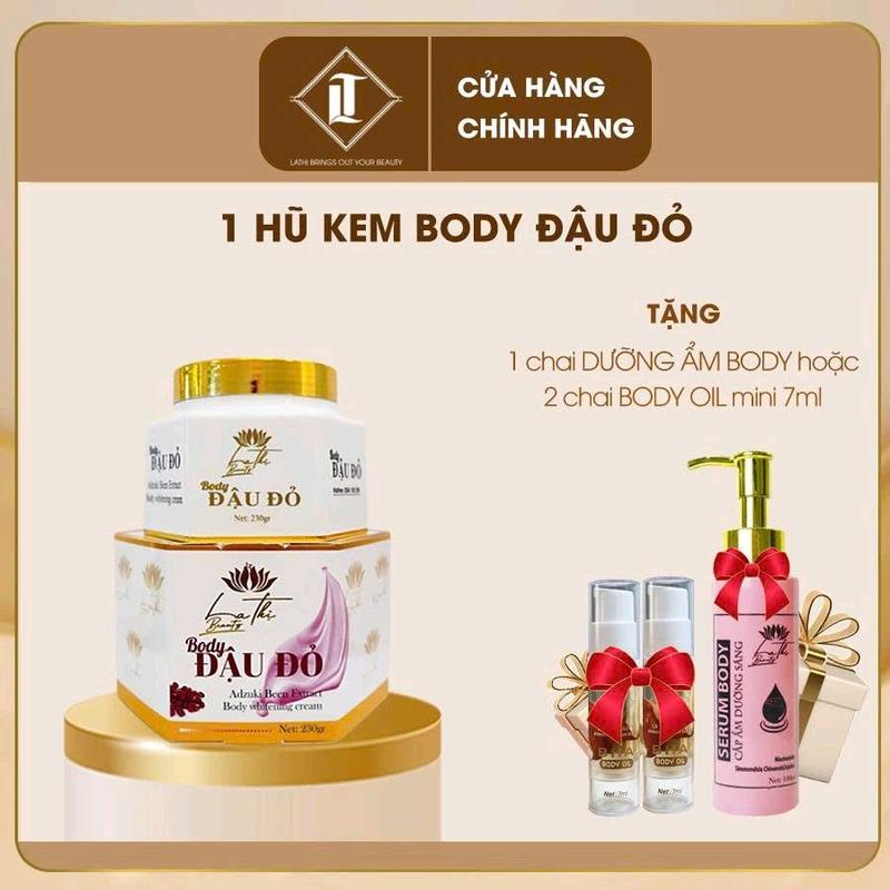 LT10 _ Kem Dưỡng Sáng Da Body Đậu Đỏ 230g - Dưỡng Sáng Mờ Thâm Nâng Tông Make-Up Chống Nắng Bảo Vệ Da