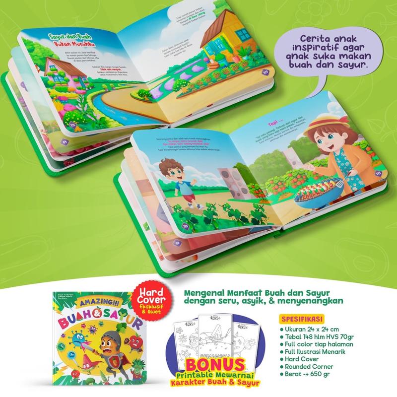 Product Introduction of Buku Anak - Buah dan Sayur - Amazing!!! Buah & Sayur - Buku Ensiklopedia Anak Usia 5+ - Visi Mandiri - Hardcover Books 7