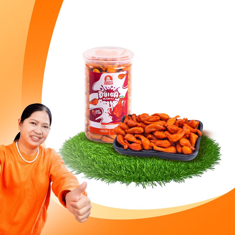 Hũ snack ĐÙI GÀ TÊ CAY - snack ăn vặt Việt Nam - ĂN CÙNG BÀ TUYẾT