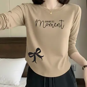 Acharne - Kaos Oblong Wanita Lengan Panjang Motif Pita COD