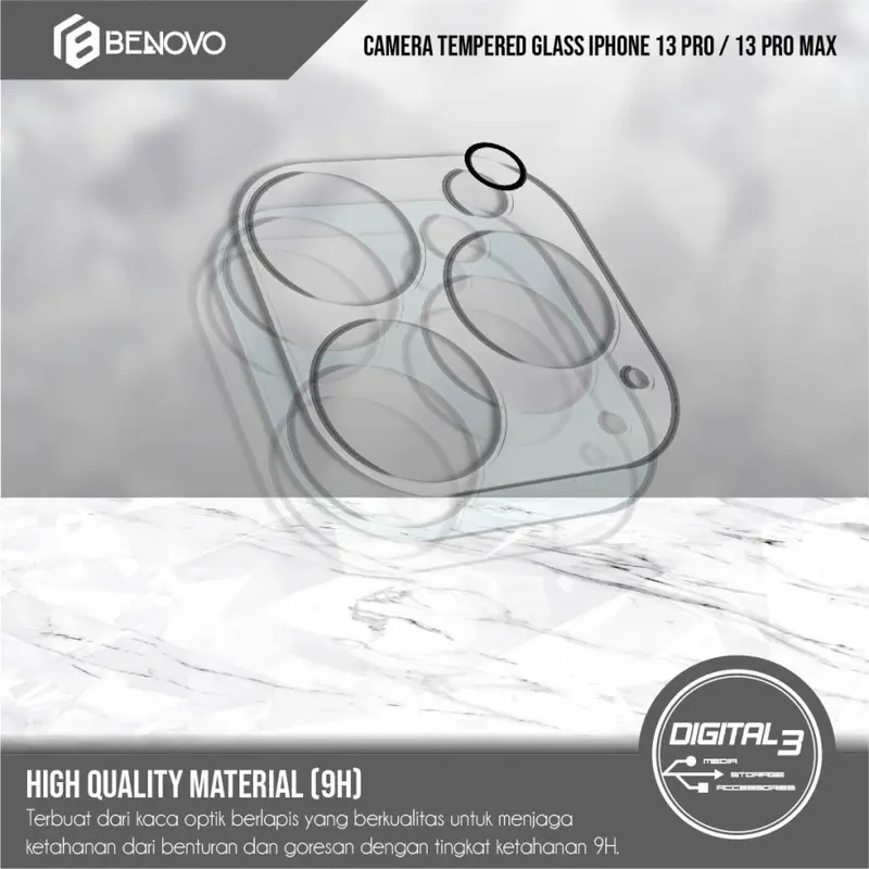 Benovo Tempered Glass Camera Iphone 13 PRO / 13 PRO MAX Lensa Kamera 2