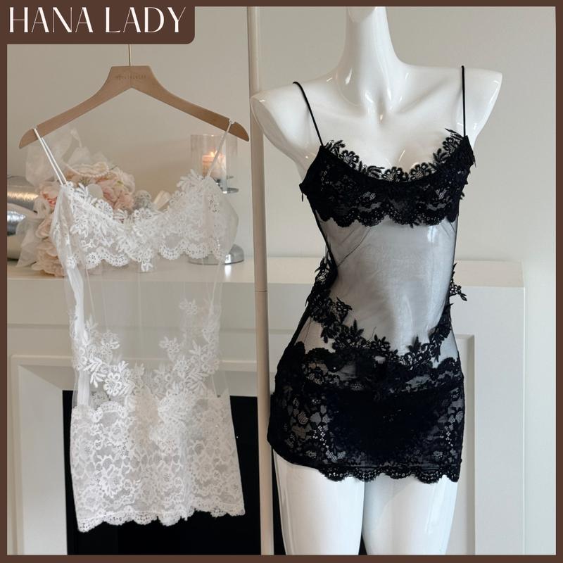  Váy Ngủ Ren Đầm Ngủ Ôm Body Mặc Nhà Hoa Nổi Kèm Quần VN673 