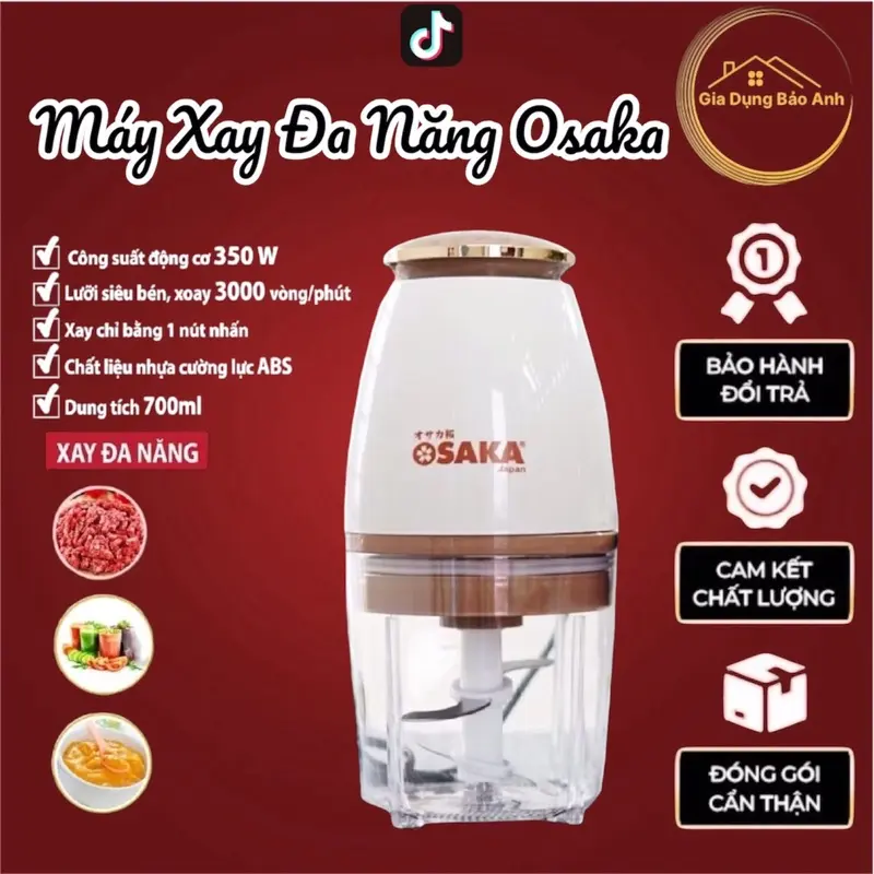 ￼Máy Xay OSAKA Đa Năng Nhật Bản Máy Xay Thịt Sinh Tố Thực Phẩm Nhà Bếp, Đồ Ăn Dặm Dung Tích 750ml Công Suất 350W