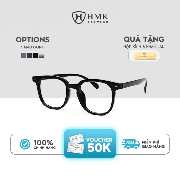 Gọng Kính Cận HMK Eyewear Vuông Bầu Nhựa Dẻo Bền Bỉ Chắc Chắn Unisex Nam Nữ Thời Trang Dễ Mang - GN1313