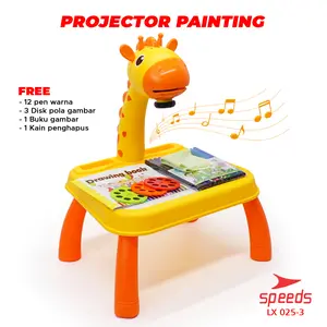 SPEEDS Meja Proyektor Anak Kids Table Projector Meja Belajar Furniture Anak Mewarnai dan Menggambar 025-3