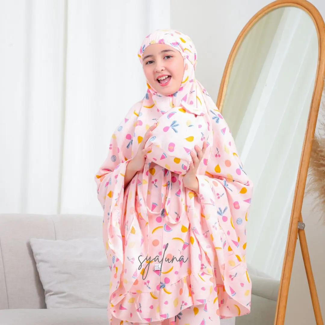 Mukena 2in1 Series - Bahan Katun Rayon Premium - Lembut Panjang Sekolah Nyaman Tanggung Muslim  Mukenah Atasan Renda Variasi