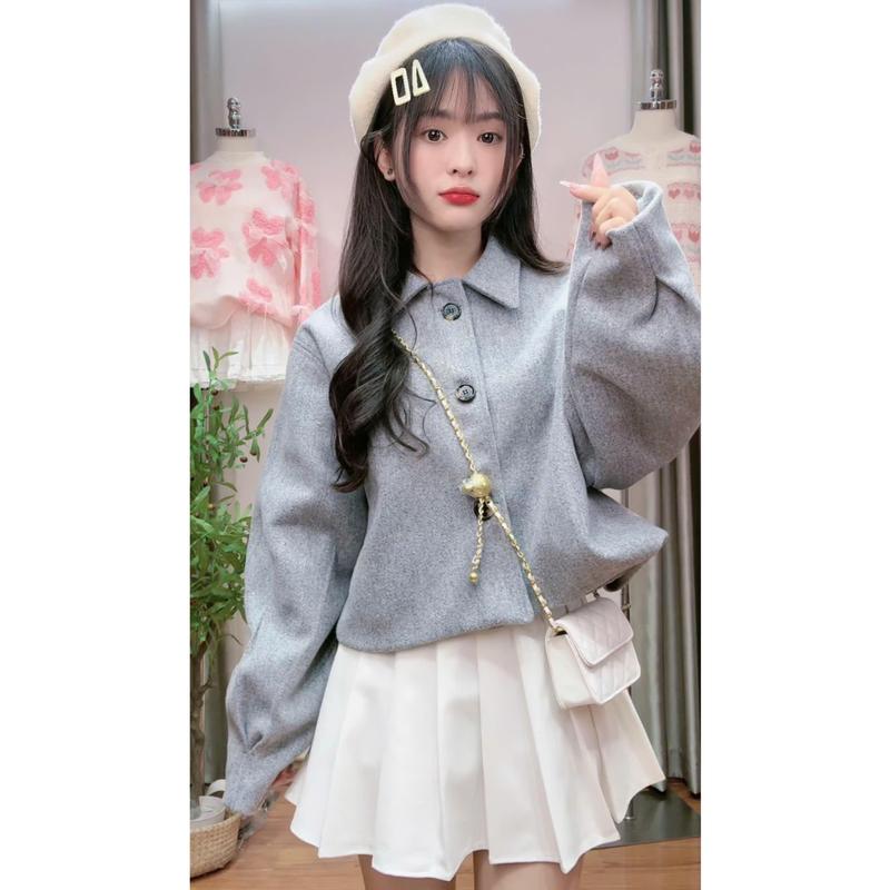 (KÈM MŨ) Áo khoác kiểu nữ AK98a chất dạ ép có lớp lót form rộng dài tay dày dặn có túi thu đông Hàn Quốc Kozoda