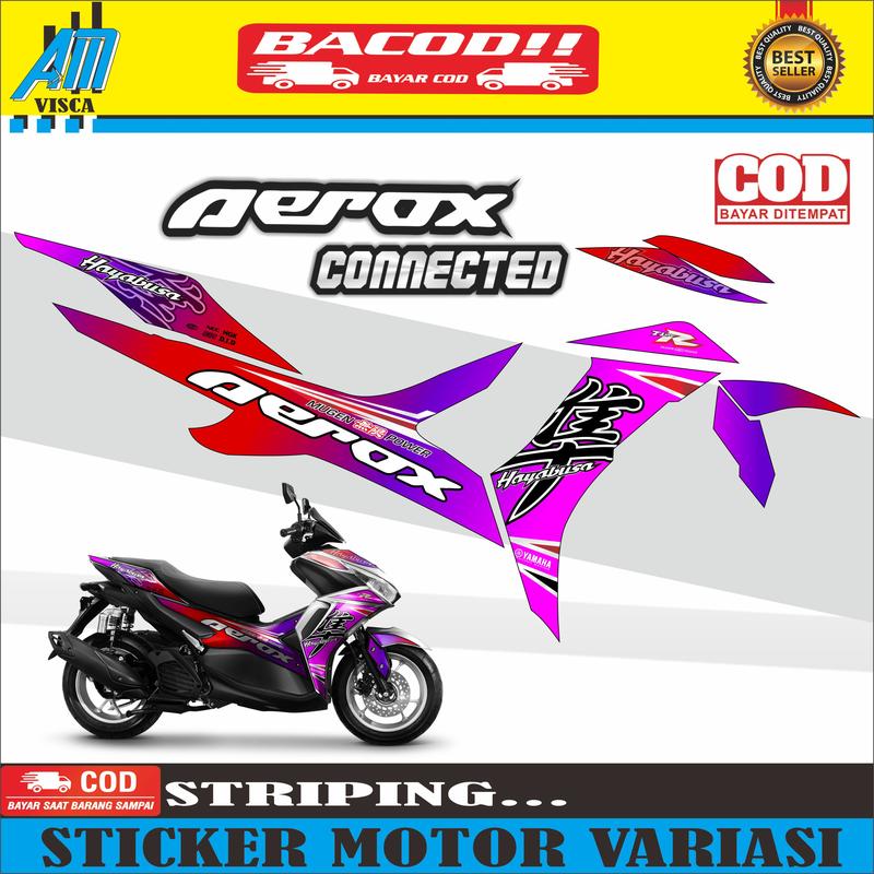 Promo Striping Stiker Motor Aerox Connected New Stiker Variasi Motif Bunglon Motorcycle 5