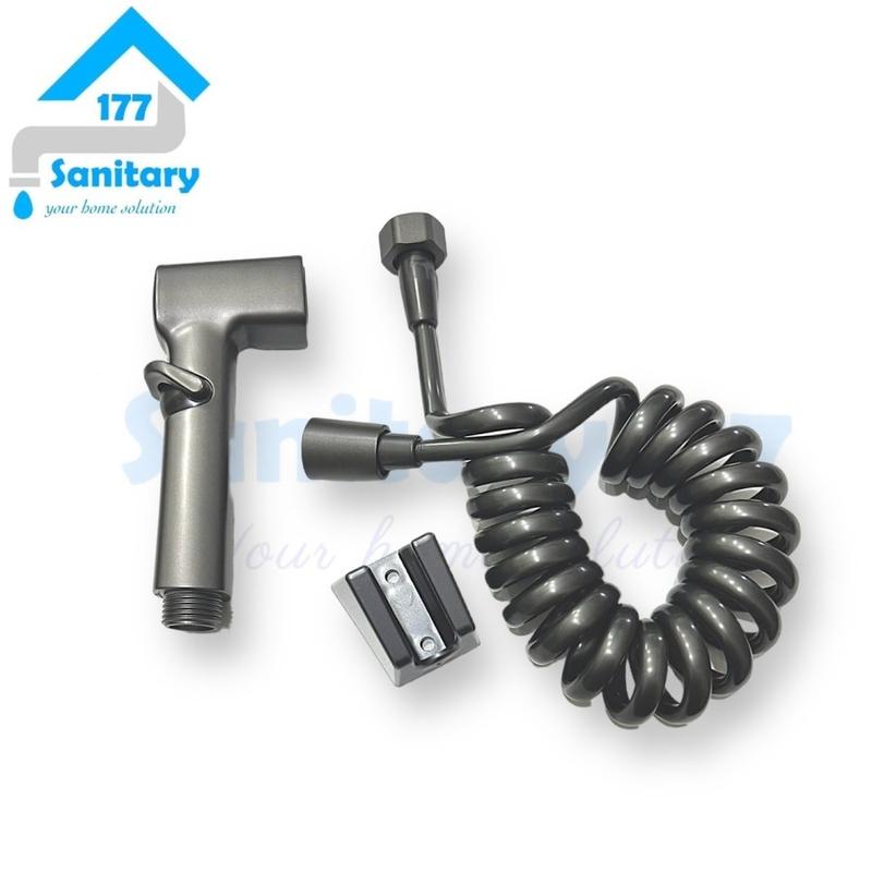 Jet Shower Bidet closet grey 15at-semprotan air  kloset toilet wc gun metal abu abu cebok geser on off spray spryer washer 0