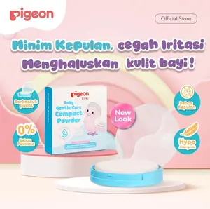 Pigeon Baby Powder Compact Hypoallergenic Cake & Refill 45GR Bedak Padat Bayi Kering Wajah Bebas Talc Tekstur Padat Menyerap Keringat Dermatologically Tested Travel-Friendly