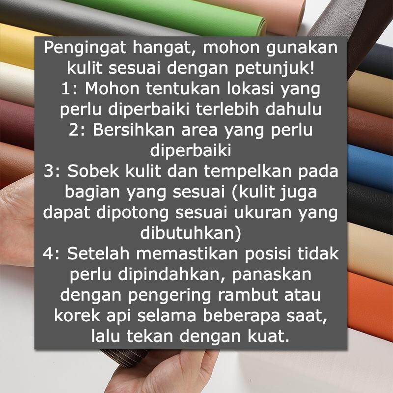 Solasi Kulit Stiker Tambal Jok Motor SObek Berlubang Sofa Tas 20x20cm Lem Kuat Dompet Tas