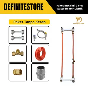 Instalasi Water Heater Listrik Gas Paket Perlengkapan Aksesoris Water Heater Instalasi Luar atau Dalam Tembok Cocok Untuk Semua Merk Water Heater Pemanas Air 2 ppr Pipa Hitam Putih