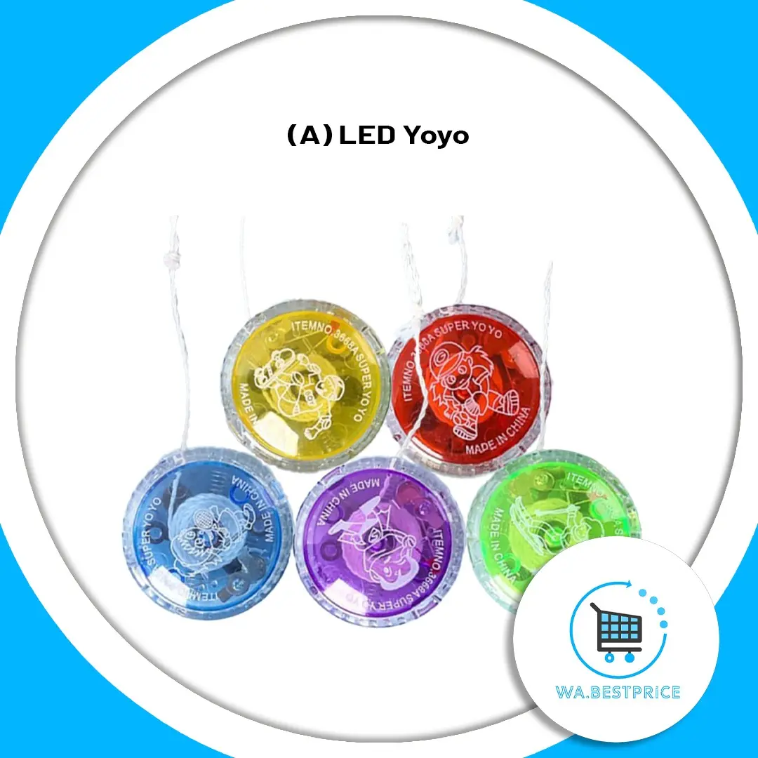 WABEST Kids Toy LED Yoyo Yo-yos Toy Fun Toys Attractive Design Focus Game Glowing Beginner Traditional Plastic Safe Stricks Hobby Stress Relief Non Toxic Glowing Improve Socialization Skill Multicoloured Game Boys Gift Set