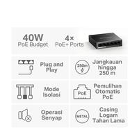 Gambar Mercusys MS106LP 6-Port 10/100Mbps Desktop Switch with 4-Port PoE+ Metal - MS106LP dari STAR17 COM Kota Administrasi Jakarta Selatan 2 Tokopedia