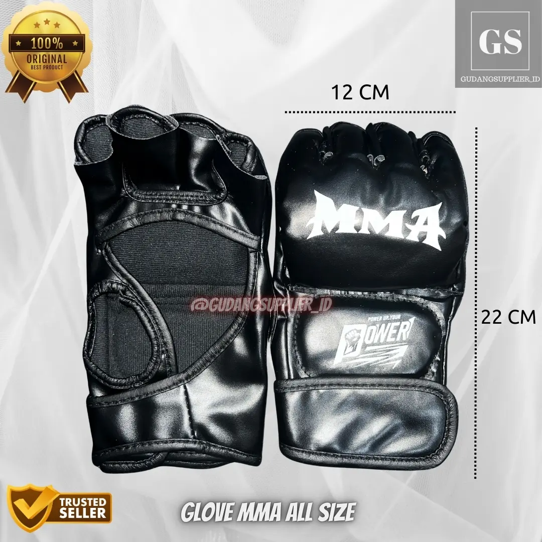 MMA Glove boxing POWER Sarung tinju MMA ALL SIZE PU  Leather Gloves