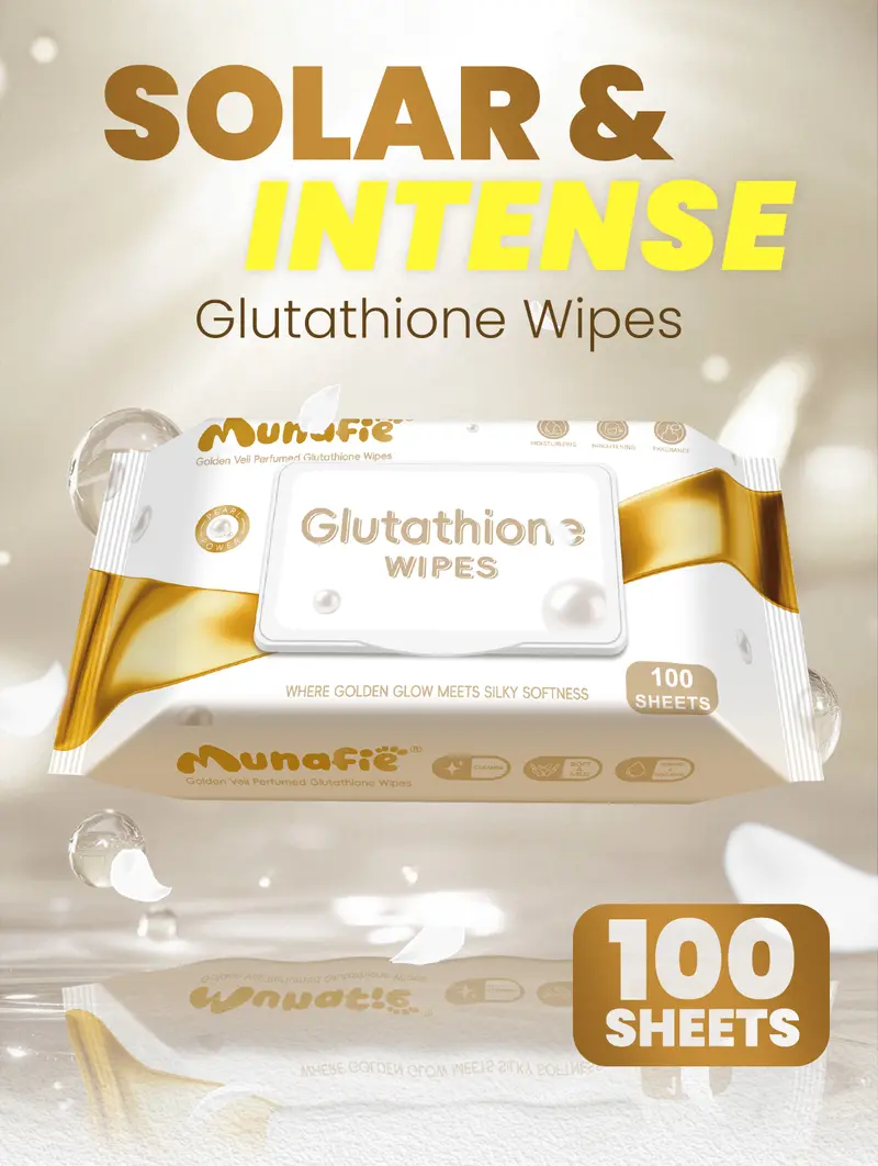Product Introduction of [New Product] Munafie Refreshing Fragrance Wipes, 100 Sheets, Glutathione, Moisturizing and Whitening, Aloe Vera Natural Ingredients. 6