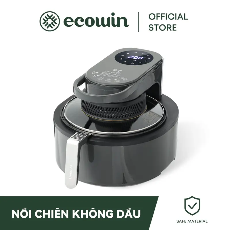 【New Arrival】Nồi chiên không dầu  eCowin  Dung tích lớn 6L  Thiết kế trực quan  Phù hợp với nhu cầu gia đình 0