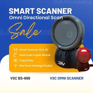 2D OMNI BARCODE SCANNER VSC BS-669 (QR CODE/PDF417/EFAKTUR) TERMURAH Blue Red