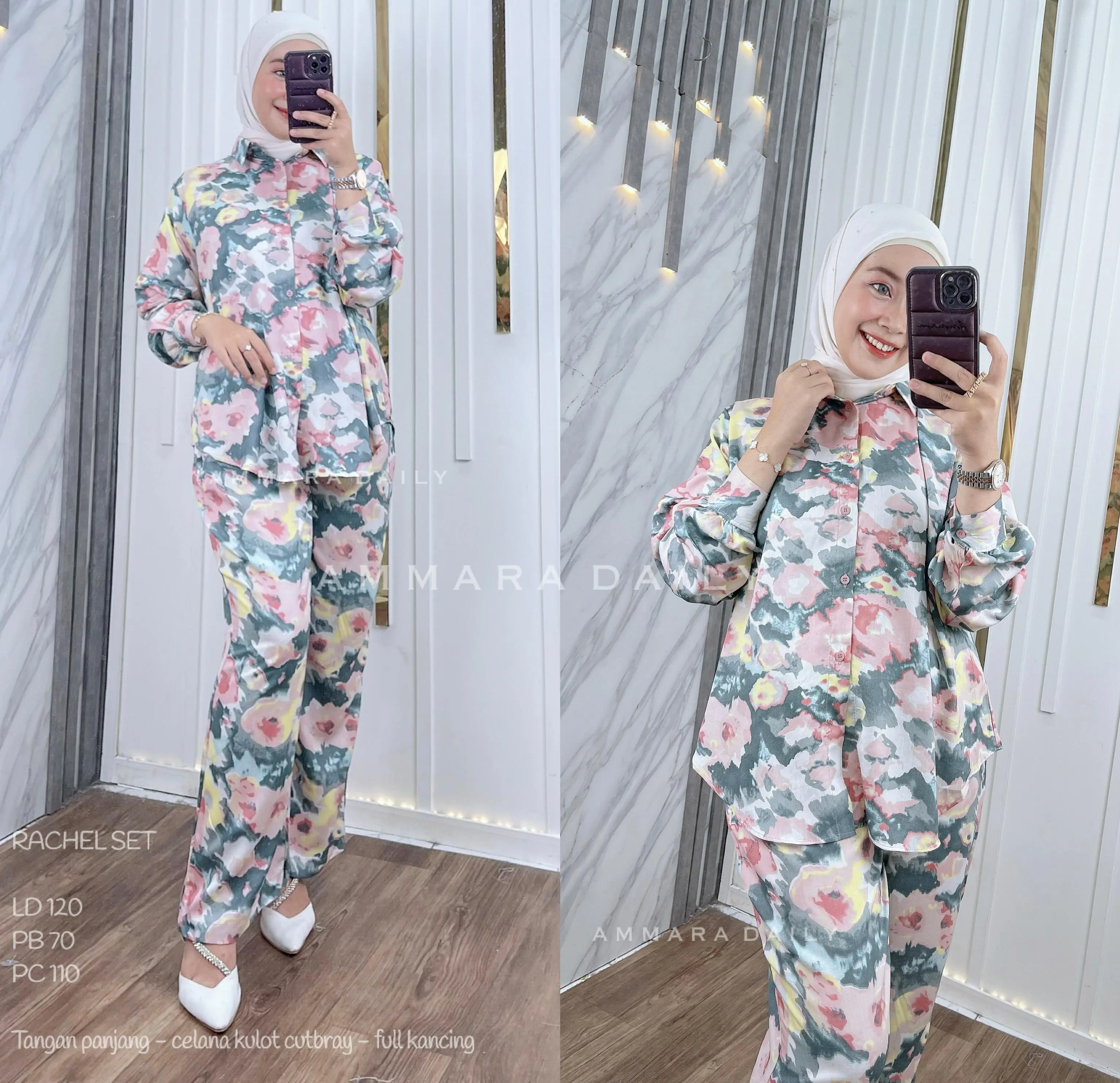 SET KEMEJA CELANA SETELAN  BAJU DAN CELANA ONE SET MIX RAYON