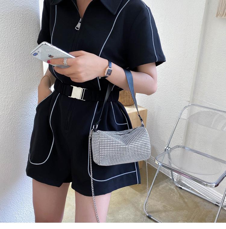 Product Introduction of Popular Makeup Bag Handheld Women's Bag Autumn/Winter New Style Bag Women's Fashion Chain Diamond Single Shoulder Crossbody Bag Women 14