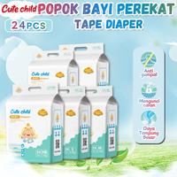 Gambar Cute Child Popok Bayi Perekat 24Pcs Size NB-XL Tape Diaper SAP Desain Anti Bocor Tetap Kering Penyerapan Cepat Lembut Nyaman Anti Ruam Baby - 1 Pack-24Pcs, S (4-8kg)-24Pcs dari Cute Child Toko popok Kab. Tangerang 1 Tokopedia