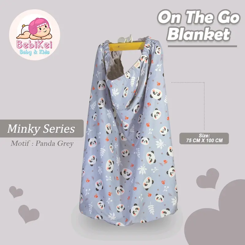 On The Go Blanket Minky Series BebiKei Hoodie Blanket | Selimut Bayi | selimut OTG 6