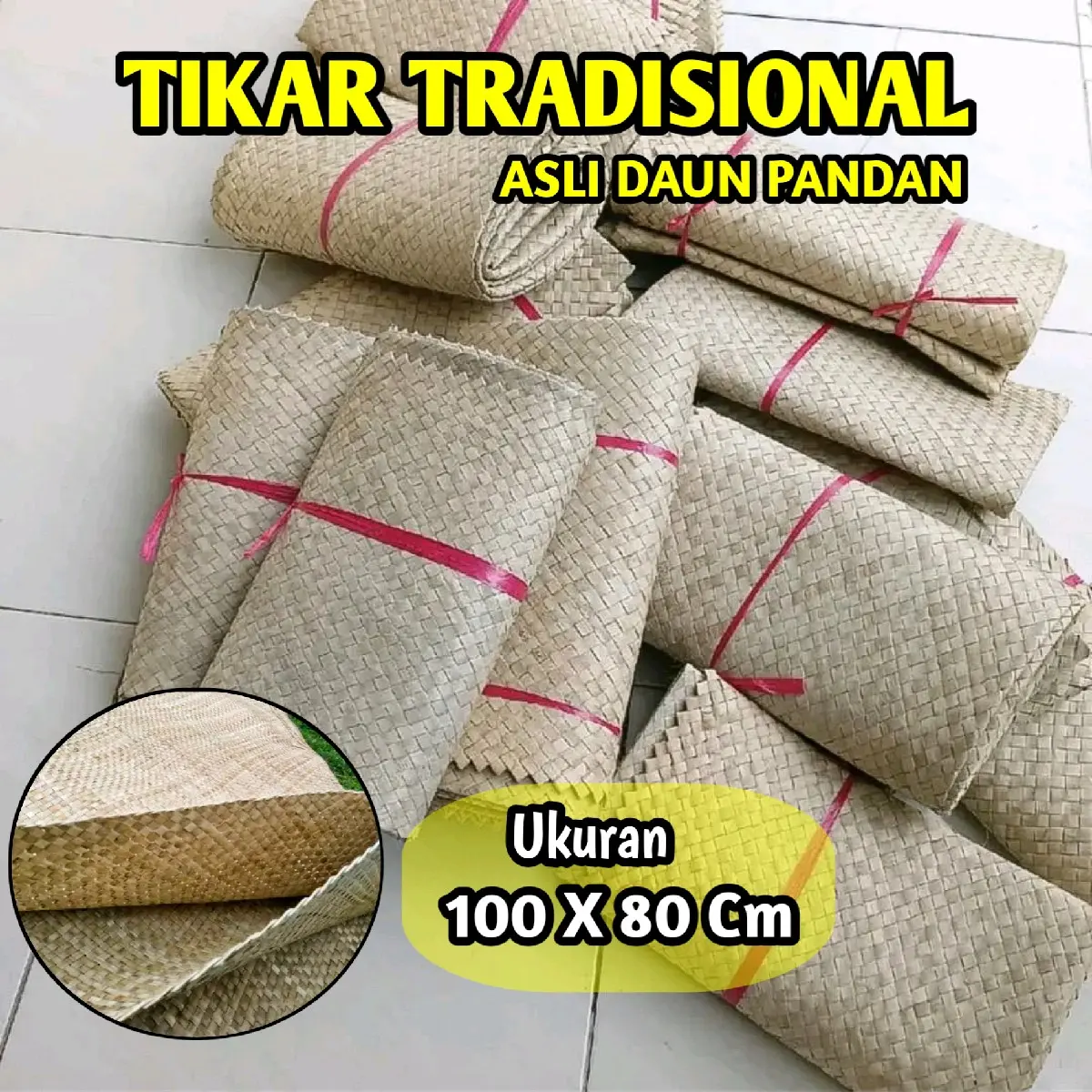 Tikar Pandan Asli /Samak Jenazah /Klasa Mayit /Samak Anyam Daun Pandan Putih /Uk 100x80 Cm Termurah
