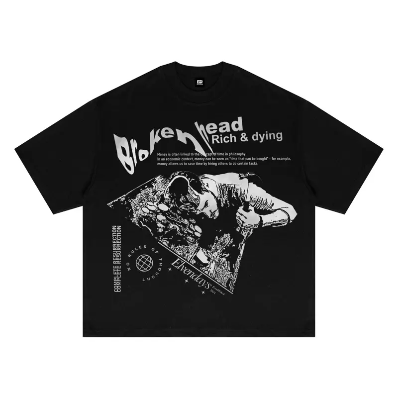 GlamGoddes Fit Kaos Oversized Tshirt Deep Illusions Black Pria Wanita Cotton 24s 230gsm 5