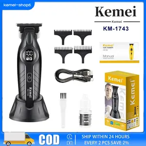 【COD】Kemei Alat Cukur Rambut Clipper Rambut KM-1743 /7000RPM Alat Pencukur Kumis Jenggot Professional pemotong Rambut Original Dengan basis