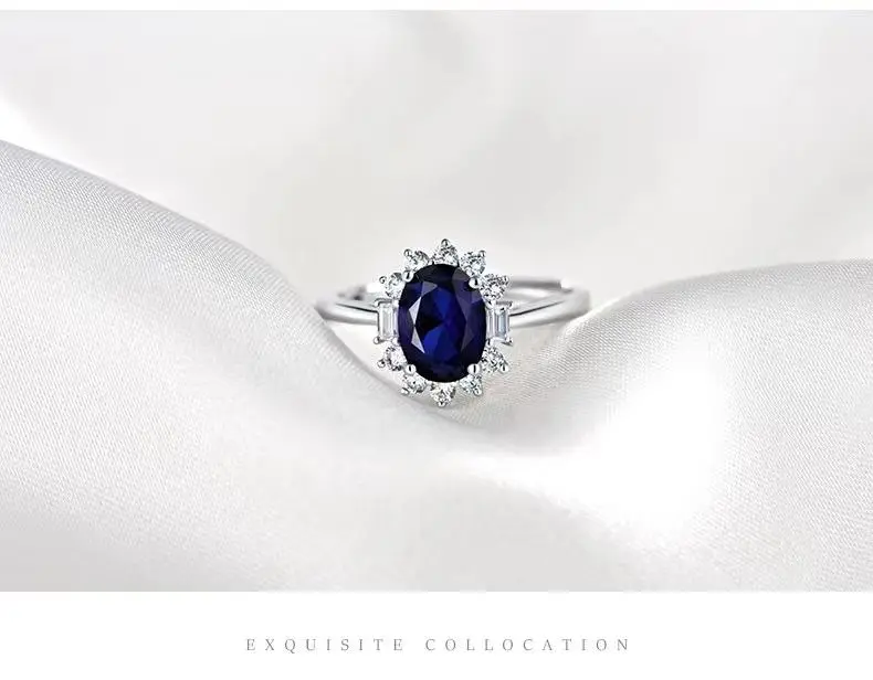 Sapphire Synthetic 3 Carat Ring for Women - Jewelry Gift For Her
