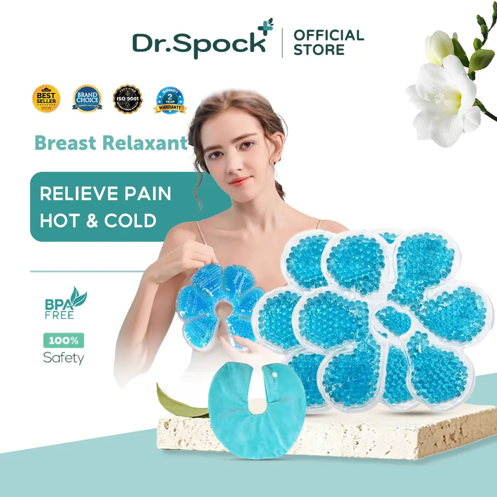 Dr.Spock Butiran Gel Super Breast Relaxant Isi 2 Pcs [Free Cover] - Kompres Payudara Ibu Hamil | Relaksasi Payudara Bantu Persiapan Asi Lancar BPA-Free HCA01 Pembesar Gatal Pengencang kompresan ibu Lotion Mengencangkan Vitamin Perawatan