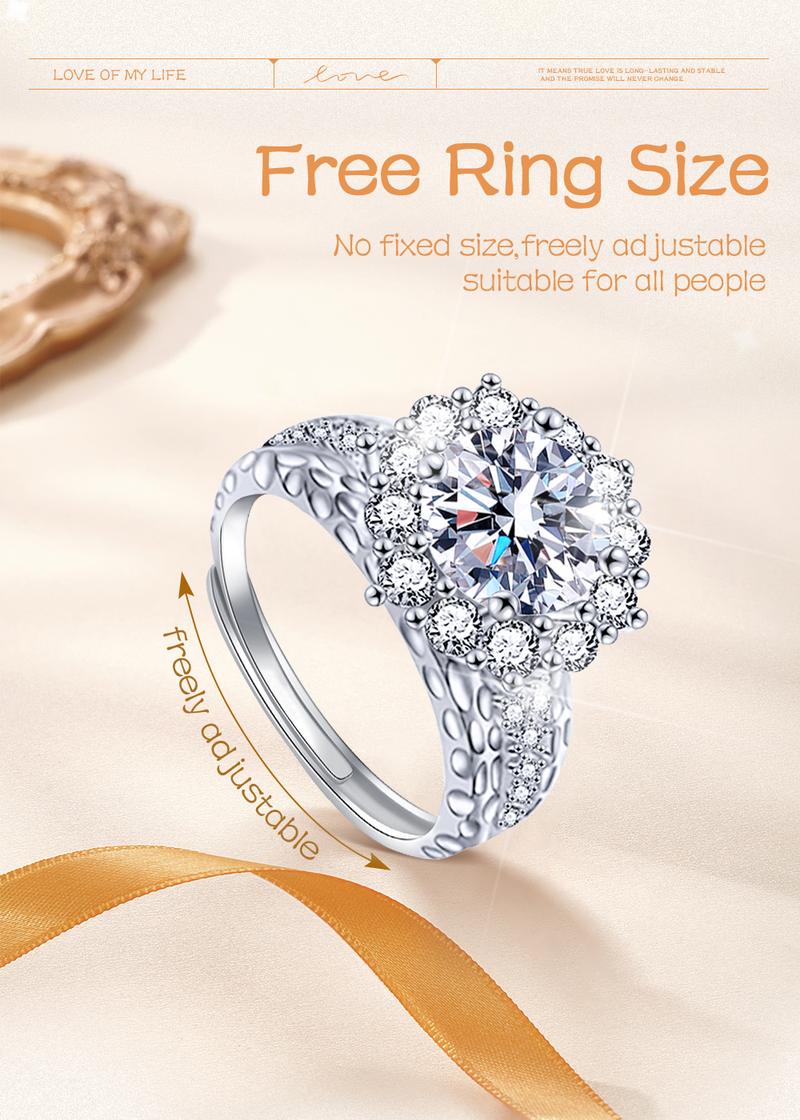 Product Introduction of 【003Harga telah dibanting, segera di CO】Chard Wake Cincin Wanita Berlian Perhiasan Tunangan Ukuran Bebas 2 Karat Cincin Cewek  CWR021 10