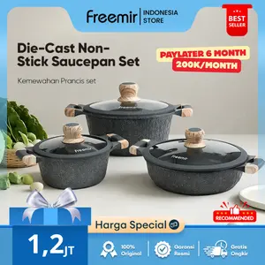 [AF] New Launch freemir Set 3 Pcs 20/24/28 Cm Premium Wajan Panci Diecast Jumbo Anti Lengket Alat Masak Lengkap Cookware Penggorengan Peralatan Dapur Kitchenware