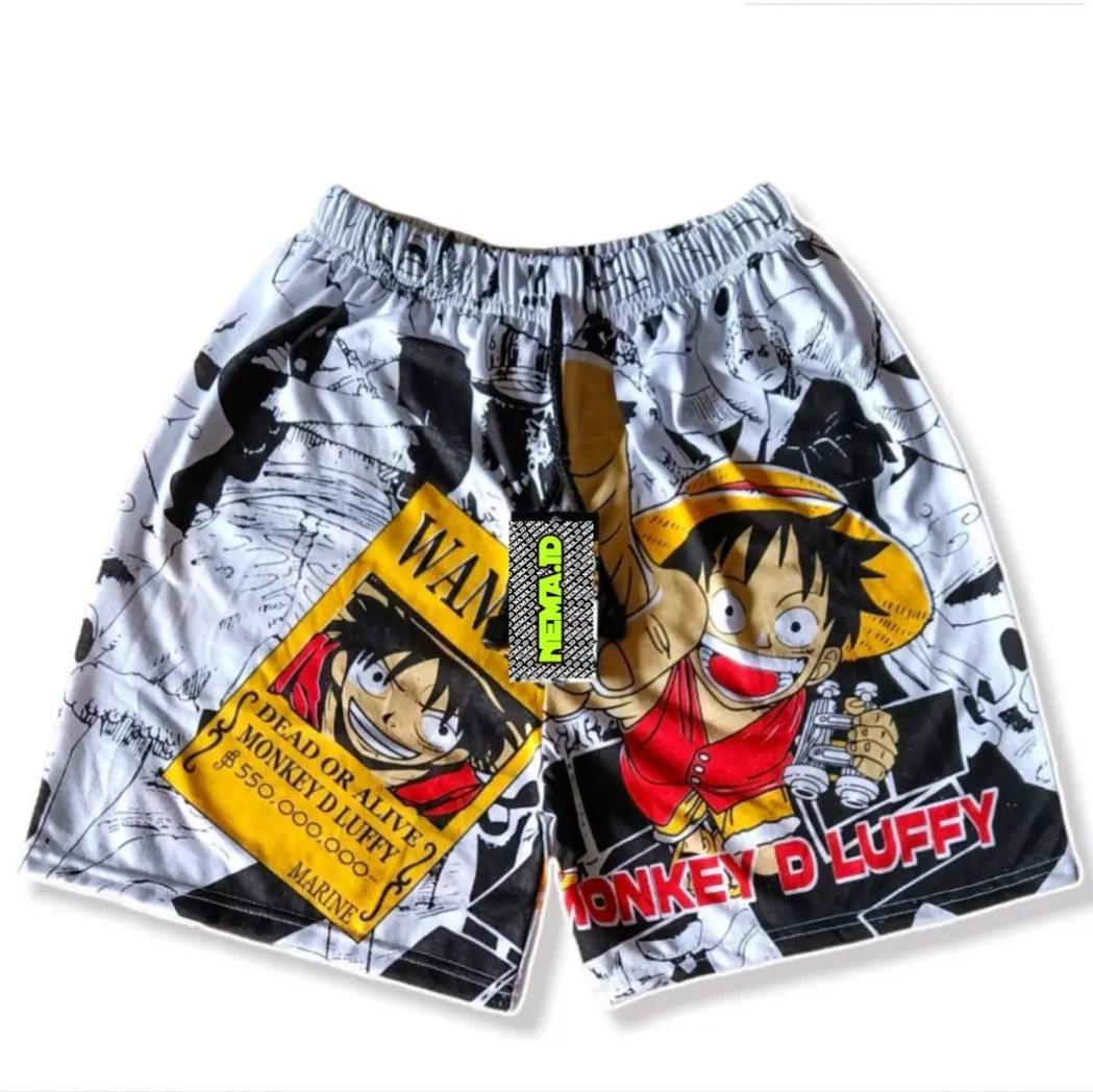 Celana Boxer Sablon Motif Hitam Katun Dewasa Pendek Pria Wanita - All Size (Fit 27-36) - Combed, Cowok, Nyaman