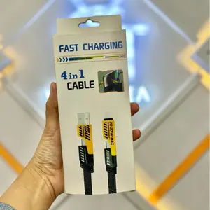Kabel Data Usb to lightning Fast Charging 4in1 Cable