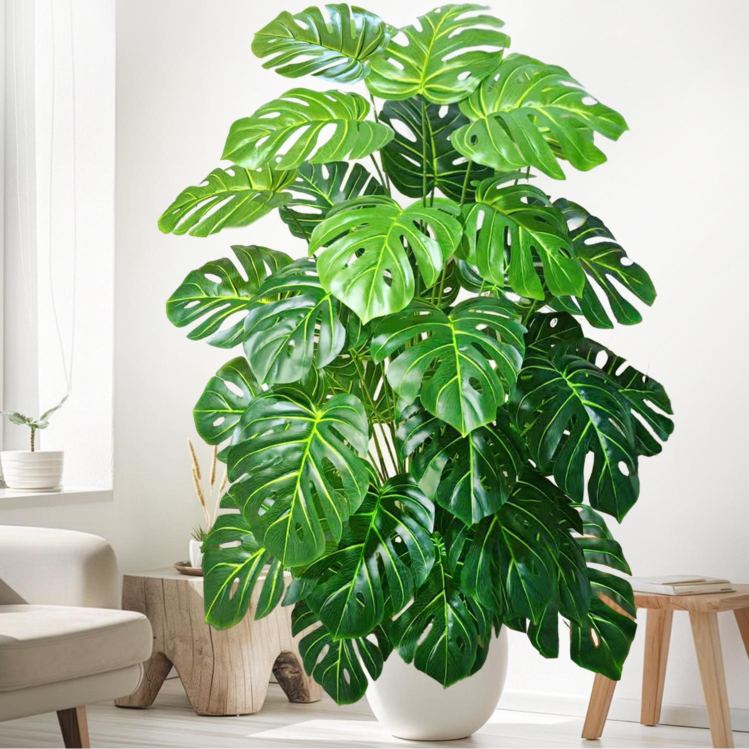 60-83-135 cm / 51.9 pulgadas Planta simulada de Monstera deliciosa, palmera  falsa, hojas de monstera verdes oscuras, adecuada para decoracin de jardn  en casa, habitacin, oficina - TikTok Shop Mxico