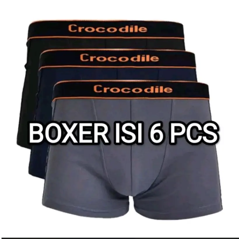 PAKET 6 PCS Celana Dalam Pria Boxer Ice Silk Yang Lagi Viral hitam spandex nyaman lembut Polyester M cdcowok