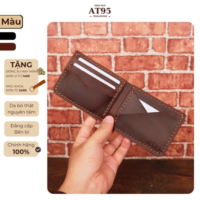 Ví Rocker da bò thật may tay thủ công AT95