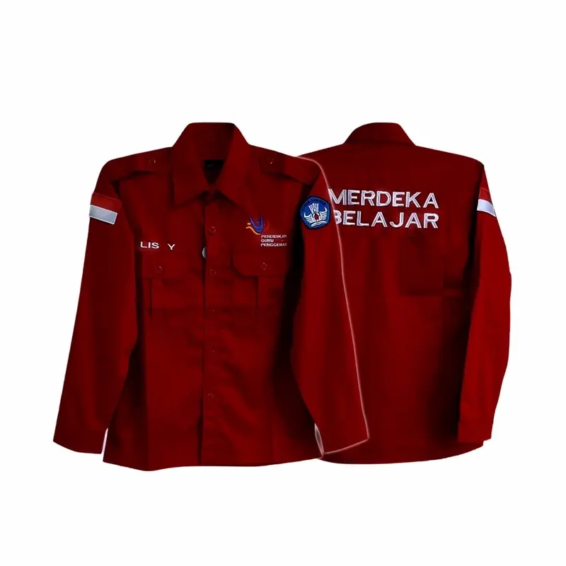 BAJU SERAGAM MERDEKA BELAJAR KEMEJA PDH LENGAN PANJANG MERDEKA BELAJAR PDL MERDEKA BELAJAR SERAGAM PENDIDIKAN GURU PENGGERAK MERDEKA BELAJAR KEMEJA DRILL MERDEKA BELAJAR Bordir Sekolah 3