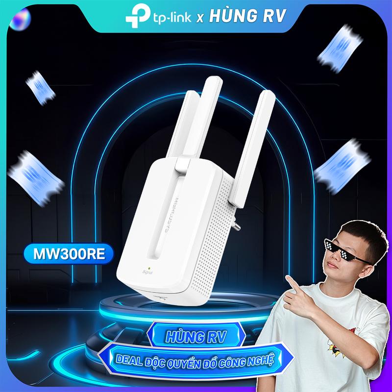   TP-Link x Hung.rv 2  Bộ Mở Rộng Sóng Wifi Mercusys MW300RE   ME10 Chuẩn N Tốc Độ Truyền Tải 300Mbps kích wifi kich  song 