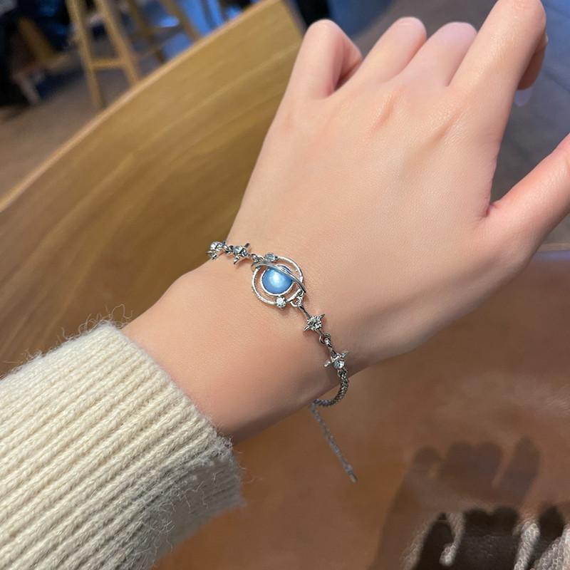 Perak zirkon Gelang planet biru Pasangan besties Sumur bintang Gelang bisa disesuaikan Bracelets Perak zirkon Gelang planet biru Pasangan besties Sumur bintang Gelang bisa disesuaikan Bracelets