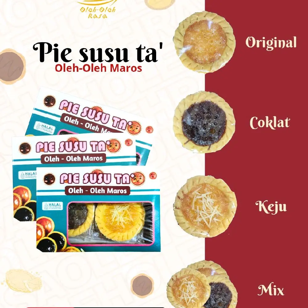 pie susu ta oleh-oleh maros -makassar sulsel varian rasa
