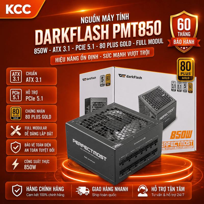 Nguồn Máy Tính Darkflash PMT850 - 850w Chính hãng, bề